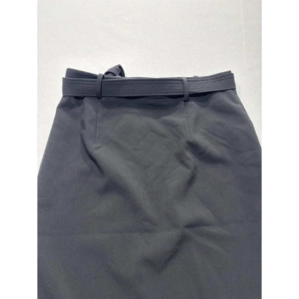 Banana Republic Skirt Womens 6 Black Belted Stretch Knee Length Pencil Work‎